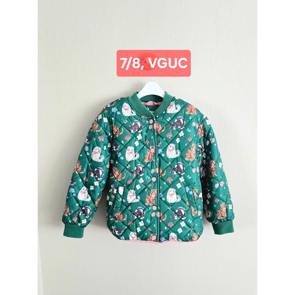 VGUC Mini Boden Printed Bomber Jacket, Sz 7/8